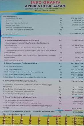 INFO GRAFIS APBDES DESA GAYAM TAHUN 2019